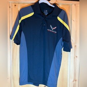 Corvette Racing Shirt Men's Size M  Black and Yellow Polo Shirt